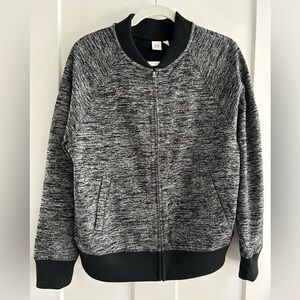 Gap knit bomber jacket marled grey‎ size small